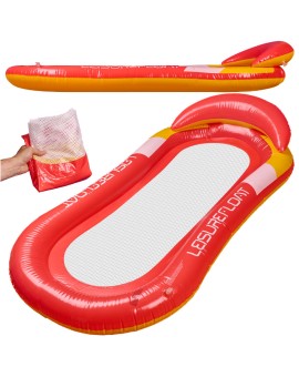 Materac dmuchany do pływania basenu wodny z siatką czerwony