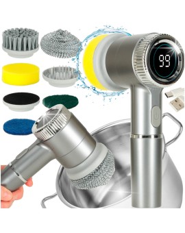 Szczotka myjka elektryczna do czyszczenia 5w1 do łazienki podłogi fug basenu LED