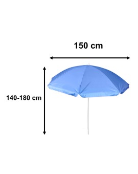 Parasol ogrodowy plażowy regulowany łamany składany UV 150cm niebieski Kik Sp. z o. o. Sp. k. | Time- 2