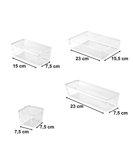 Organizer pudełka pojemniki do szuflady przechowywanie 4 rozmiary 25 szt. Kik Sp. z o. o. Sp. k. | Time- 2
