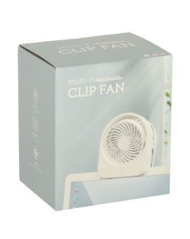Wentylator biurkowy wiatrak z klipsem bezprzewodowy USB chłodzenie 3 poziomy mocy 11,5cm biały