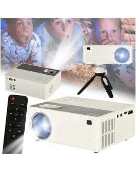 Projektor rzutnik przenośny LED TFT LCD 16:9 1920x1080 USB 20W biały