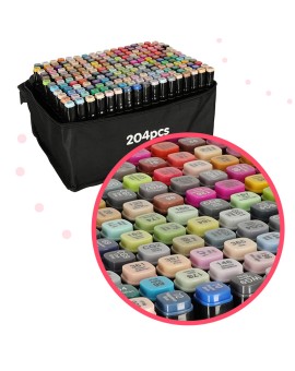 Markery dwustronne mazaki alkoholowe w etui 204 + podstawka Kik Sp. z o. o. Sp. k. | Time- 2