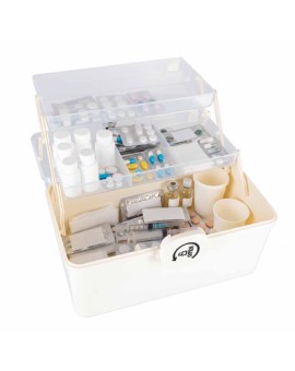 Organizer na leki pojemnik pudełko kasetka apteczka duży XXL na zamek skrzynka 34,5x23x22 cm