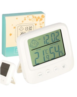 Higrometr zegar termometr pokojowy wilgotnościomierz LCD