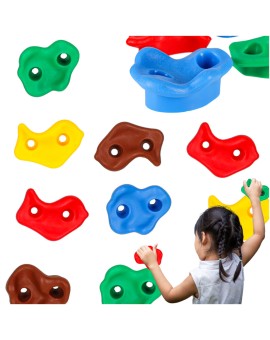 Kamienie wspinaczkowe uchwyty do wspinaczki dla dzieci kolorowe 10 szt + śruby