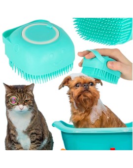 Szczotka silikonowa czyścik myjka do mycia psów kotów z dozownikiem miętowa