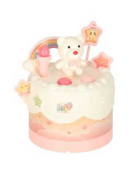 Tort urodzinowy piętrowy do krojenia na rzepy muzyka światła kuchnia 16 elementów różowy Kik Sp. z o. o. Sp. k. | Time- 2