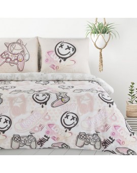 DESIGN 91 Komplet pościeli dziecięcej KIDS 13 z bawełny z motywem emotikonów