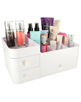 Organizer na kosmetyki szkatułka pojemnik kuferek na biżuterię z szufladami duży XXL