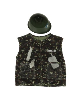 Kostium strój karnawałowy przebranie żołnierz hełm zestaw 3-8 lat