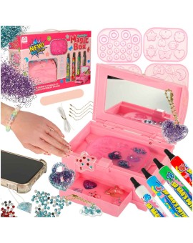 Kreatywny zestaw do robienia biżuterii koralików zawieszek magiczne pudełko UV