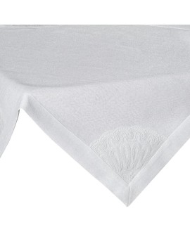 Bieżnik na stół biały 85x85 ELEN zdobiony ozdobną kantą i haftowaną koronką EUROFIRANY PREMIUM Eurofirany | Time- 2